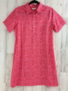 Ann Mashburn Sz M Liberty London Poppy Day Floral Popover Shirt Dress EUC
